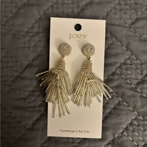 J. Crew Gold and Silver Fringe Earrings